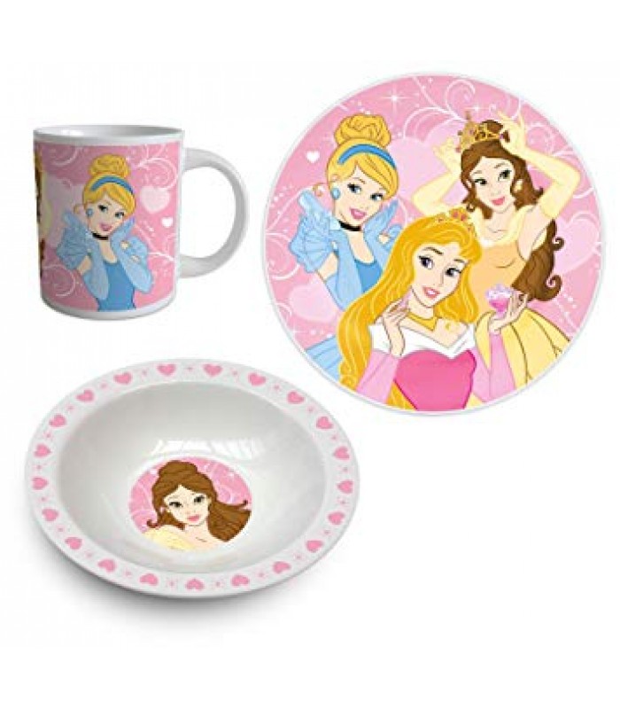 Set mic dejun 3 piese ceramica Printesele Disney